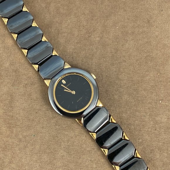 Vintage Lassale by Seiko Dress Watch 7/8 inch in Diameter Gun Metal Gray Gold - Picture 4 of 9